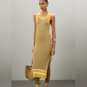 Prabal Gurung Yellow and Cream Knit Dress *spot on front
